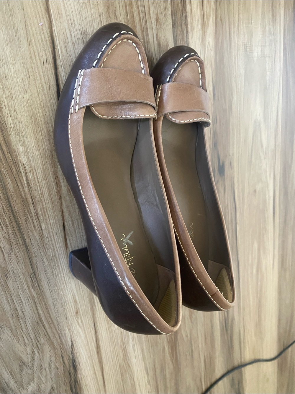 Cole Haan Two-Tone Brown Leather Loafers